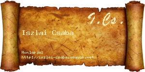 Iszlai Csaba névjegykártya