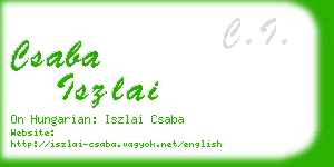 csaba iszlai business card